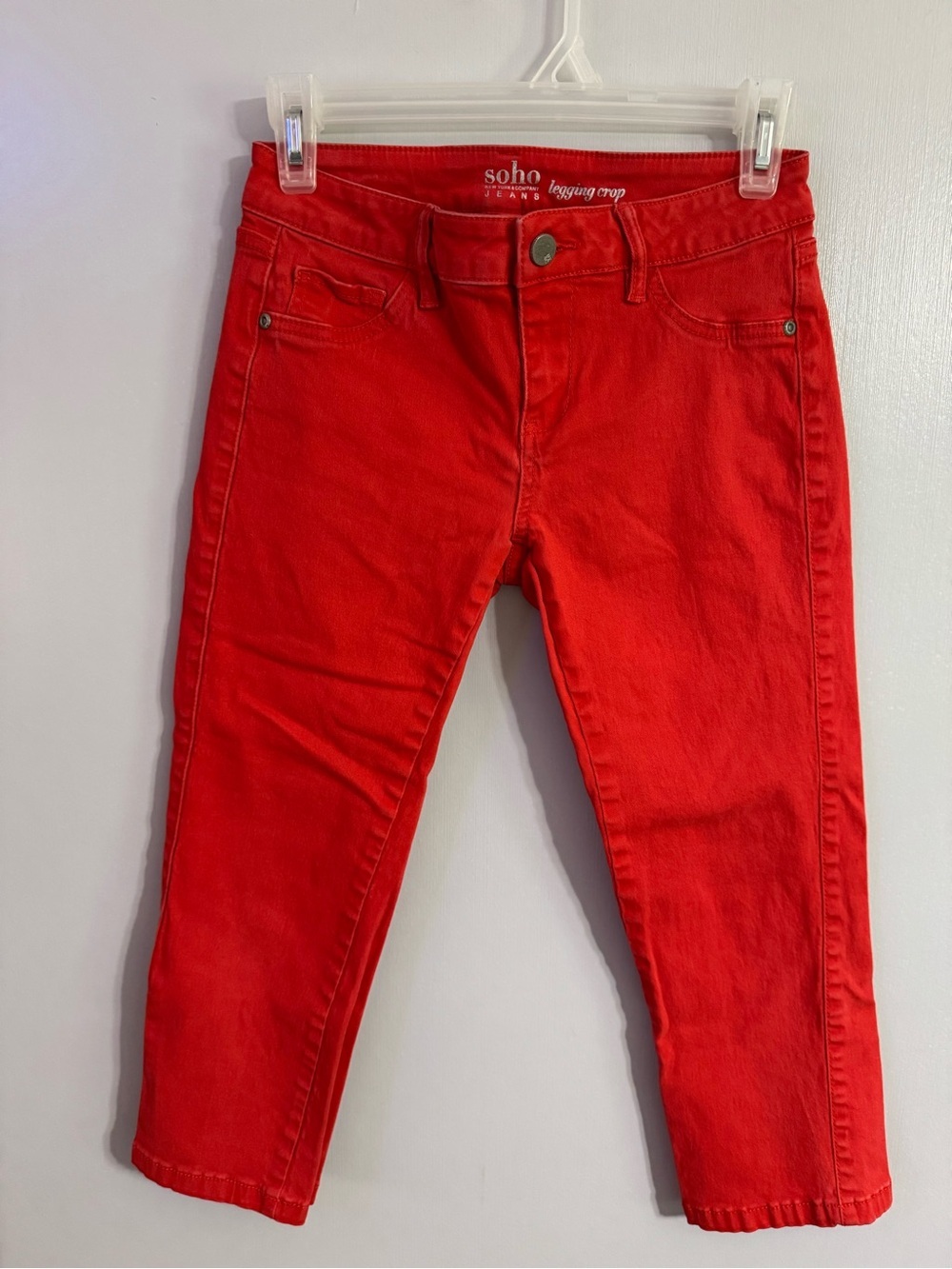 New York & Company Orange Red Crop Legging Capri Pants Size 0